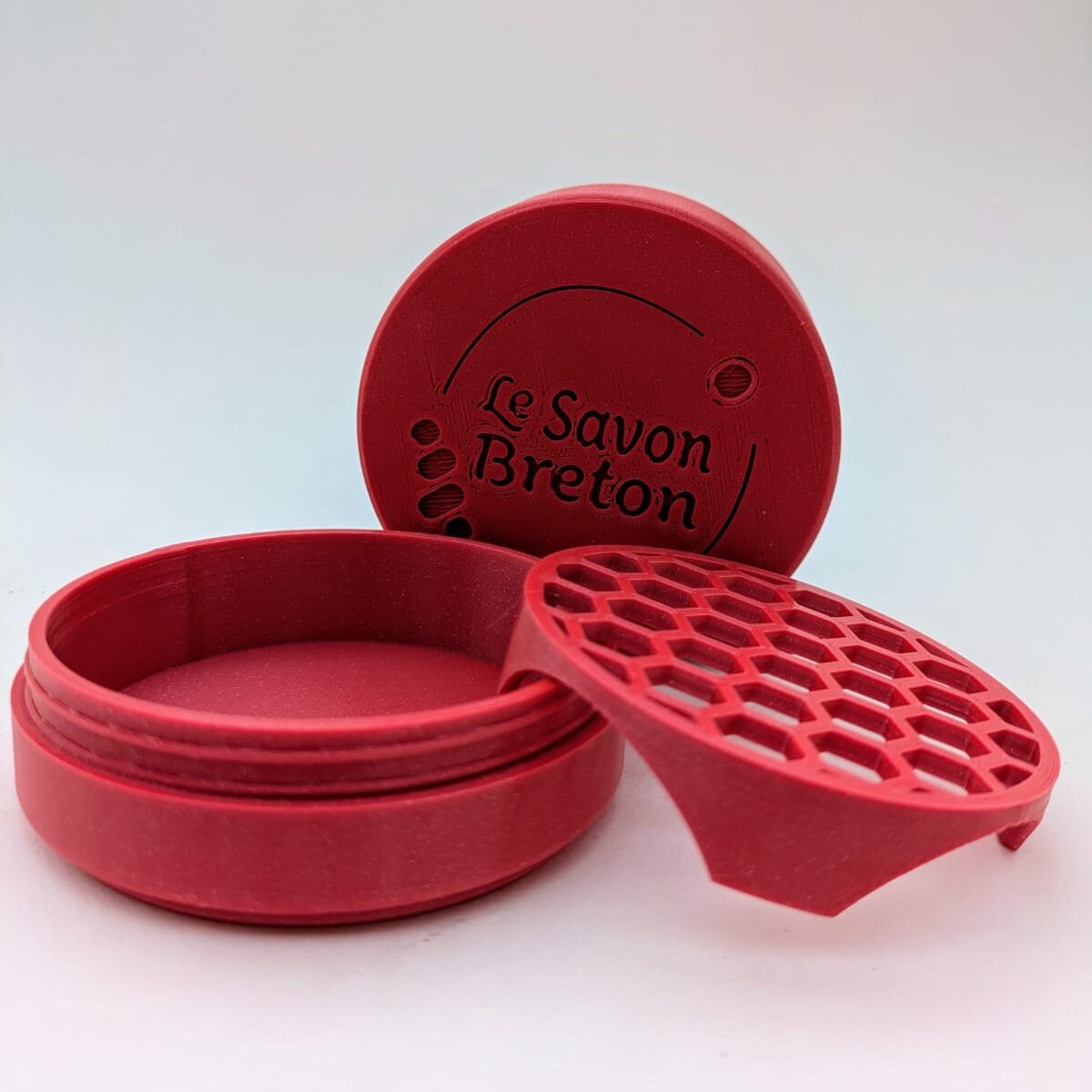 boîte à savon rouge