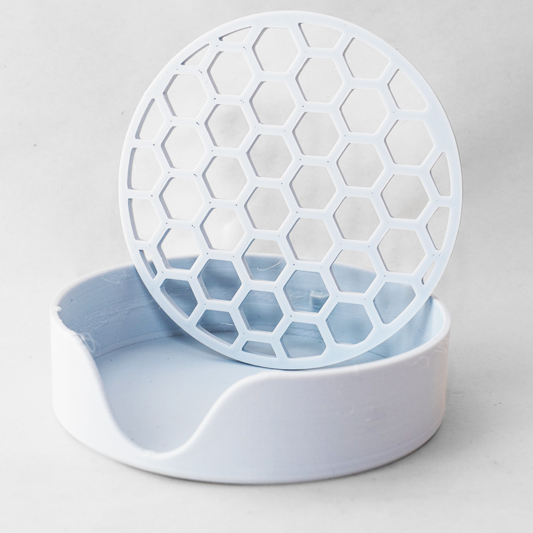 Porte-savon bleu-gris